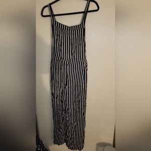 TORRID WIDE LEG JUMPSUIT - RAYON BLACK STRIPE